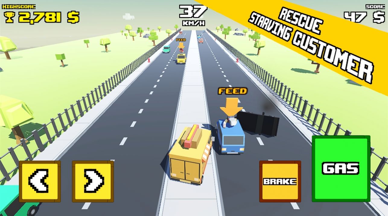 ֮·ͳϷ׿棨Crazy Road Fast Food Truck  v0.2ͼ2